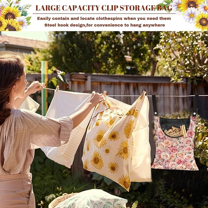 Clothes Pin Hanging Bag with Hanging Rope