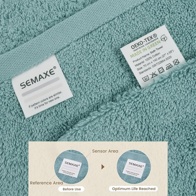 SEMAXE Bath Towel for Bathroom, 100% Cotton Towel