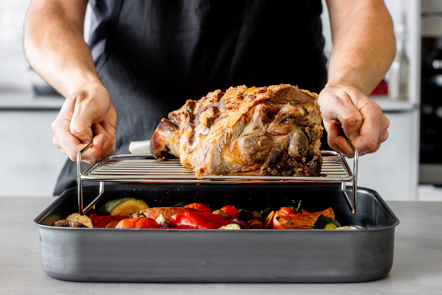 MasterClass Large Roasting Rack, Stainless Steel, 32 x 23.5 x 8cm, Metallic