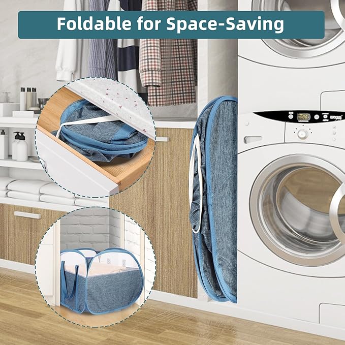Durable Collapsible Laundry Basket, 90L Clothes Hampers