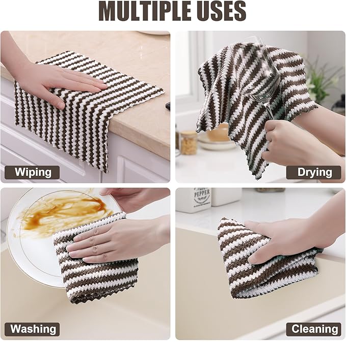 Homaxy 12 Pack Kitchen Dish Cloths, Ultra Soft and Absorbent Dish Towels