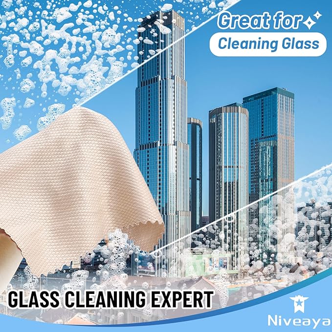 Niveaya 24 Pcs Fish Scale Streak Free Miracle Cleaning Cloth Easy Clean