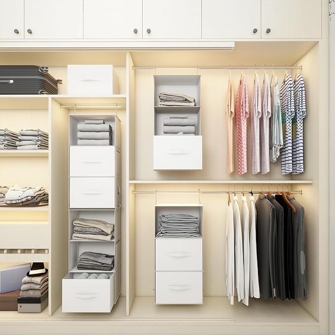 Twira 6-Shelf Hanging Closet Organizer, 2 Separable 3-Shelf Hanging Shelves