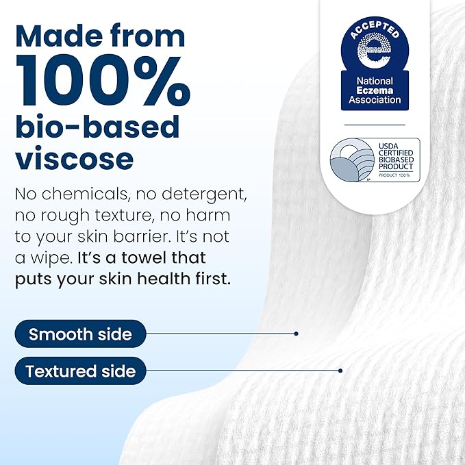 Clean Skin Club Clean Towels XL®, Travel Pack 100% USDA Biobased Disposable