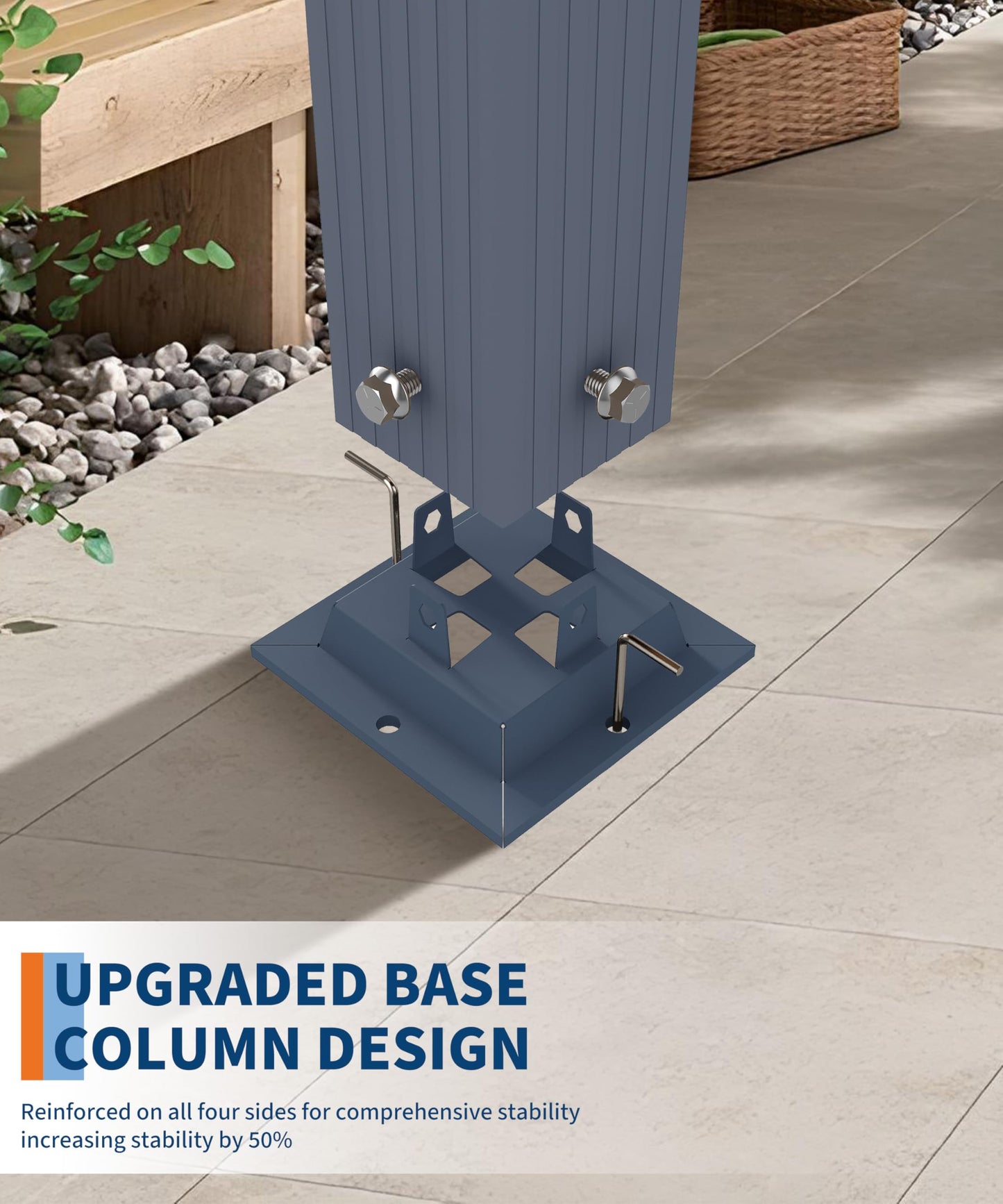 GarveeLife 10x13 ft Aluminum Pergola, Outdoor Metal Pergola with Adjustable Canopy, Reinforced Frame Outdoor Shelter for Backyard, Garden and Deck - Blue