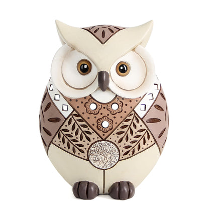 Owl Statue Home Decor Accents, Boho Decor for Living Room, Cute Owl Figurines Shelf Table Desk, Animal Statues and Sculptures Indoor Decorations for Women, Bird Lover Collection Wisdom Symbol