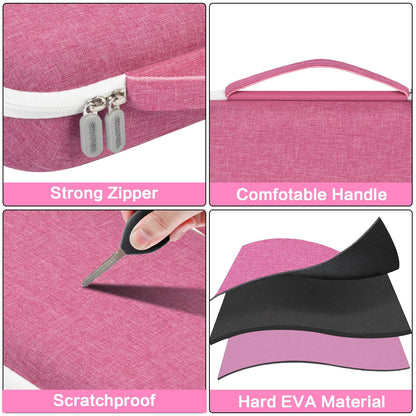 Travel Sunglass Organizer Case for Sojos/for Goodr/for Quay Polarized Sunglasses Men Women, 8 Pairs Trendy Glasses Storage Box for Retro Oval/Rectangle Aviator Shady Rays Glasses(Bag Only)-Pink,L