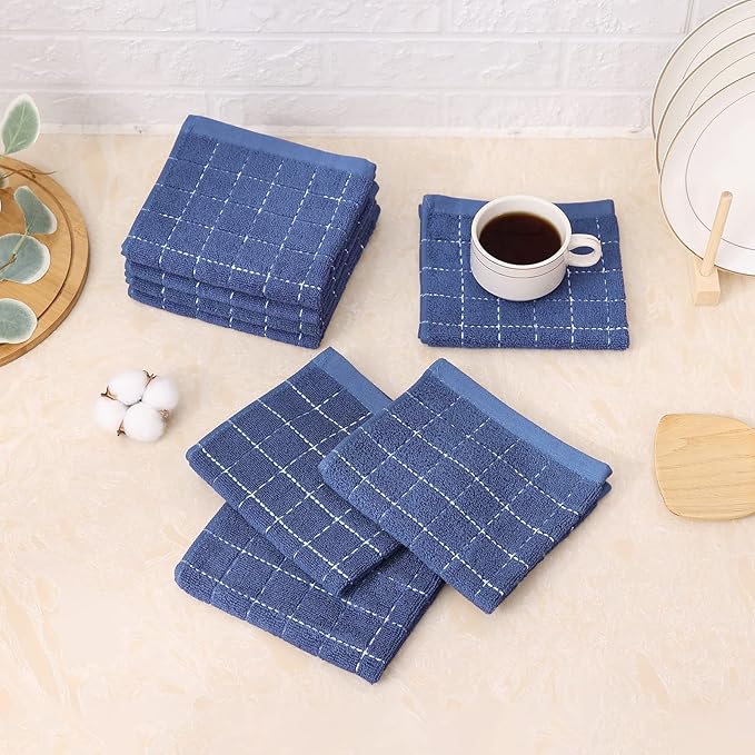 Mordimy 100% Cotton Terrycloth Kitchen Towels and Dishcloths Sets, Soft and