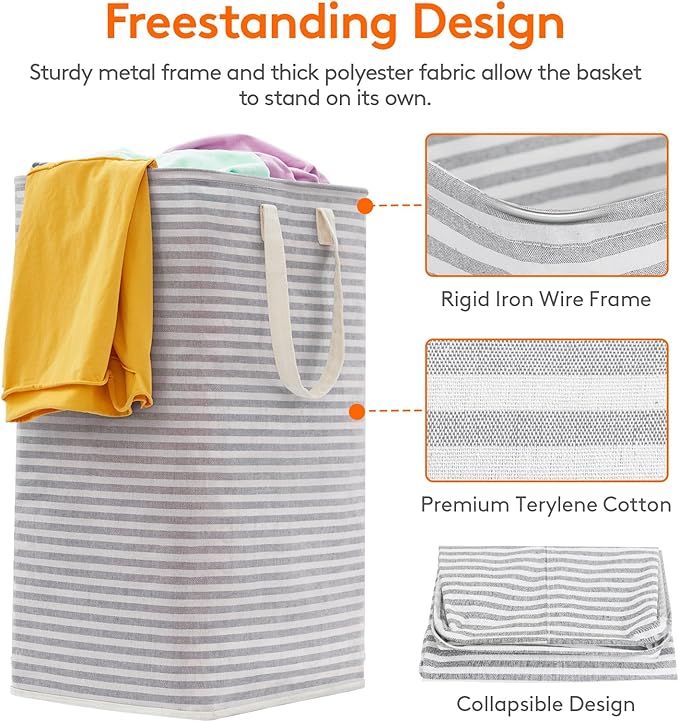Lifewit 2 Pack Laundry Hamper Large Collapsible Laundry Baskets, Freestanding