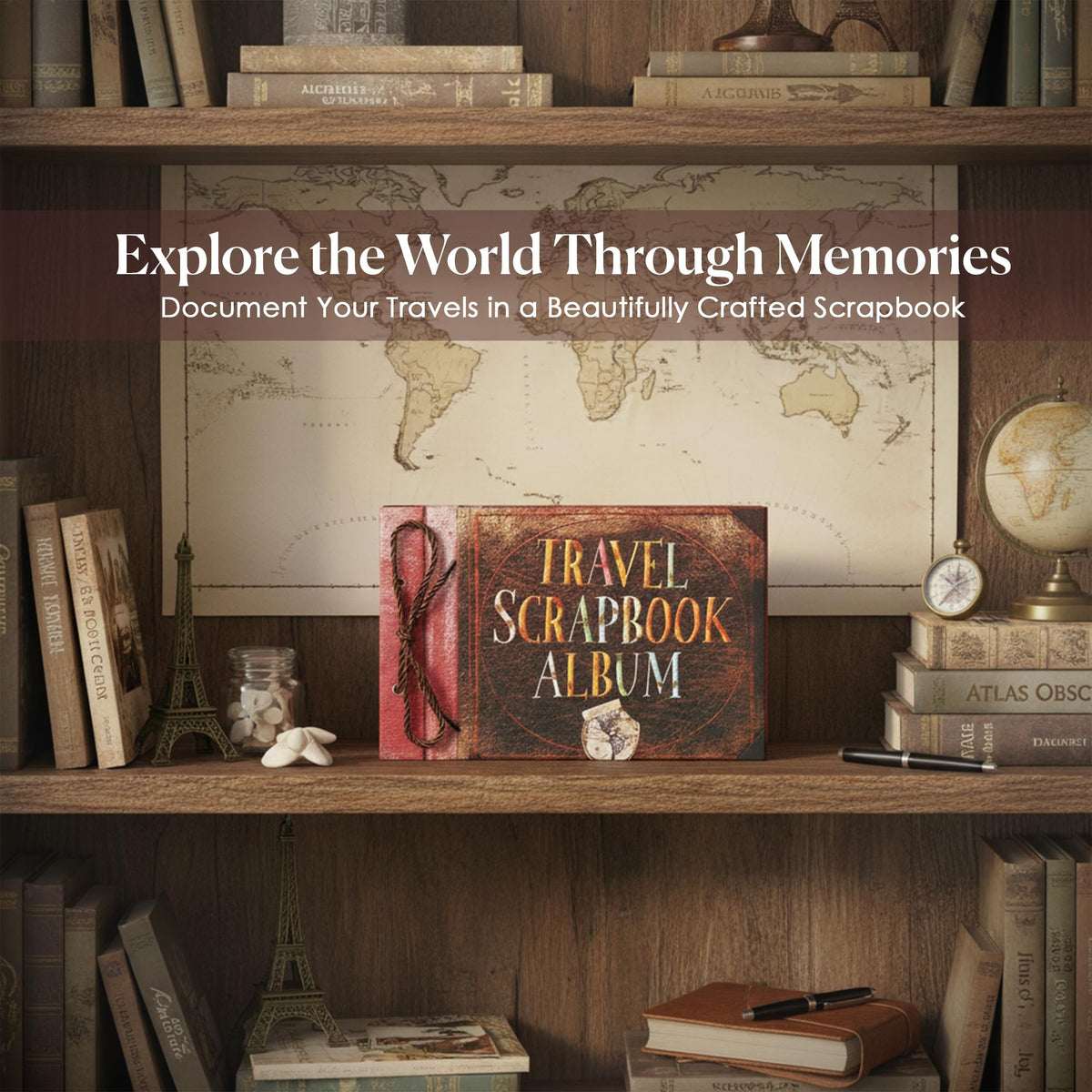 Adventure Scrapbook, Adventure Book & Memory Book for Travel Moments, DIY Photo Album with Stickers and Pens, Romantic Gift Idea for Couples, Anniversary Present, Vacation Keepsake, Journey Lovers