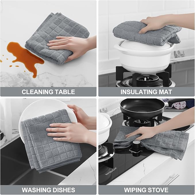 Homaxy Premium Cotton Kitchen Towels 16"x 28", Large Natural Ring Spun 390 GSM