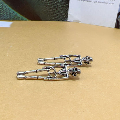Punk Halloween Earrings for Women, Spooky Skull Skeleton Dangle Earrings for Women,Bloody Knife Drop Earring,Scary Halloween Party Earring for Halloween Accessories (Ear studs - Skeleton)