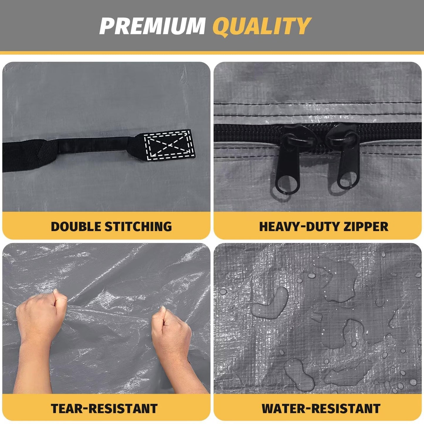 Mattress Bags for Moving and Storage, BETU Twin Mattress Protector Waterproof Mattress Cover with 8 Heavy Duty Handles and Zipper Extra Thick Moving Supplies for Dorm Bed Reusable (77x42x13.5 Grey)