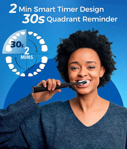 Rotating Electric Toothbrush for Adults with 8 Brush Heads (2 Types), 4 Modes Deep Clean Electric Toothbrush with Rechargeable Power and 2 Min Smart Timer, Rechargeable Last 25 Days (ZZZZZZZZ)