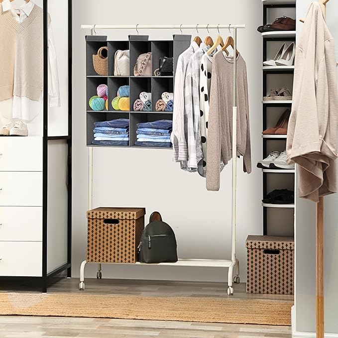 Ofiray-home 3 Tier Hanging Closet Organizer, 10 Compartments Sweater Organizer