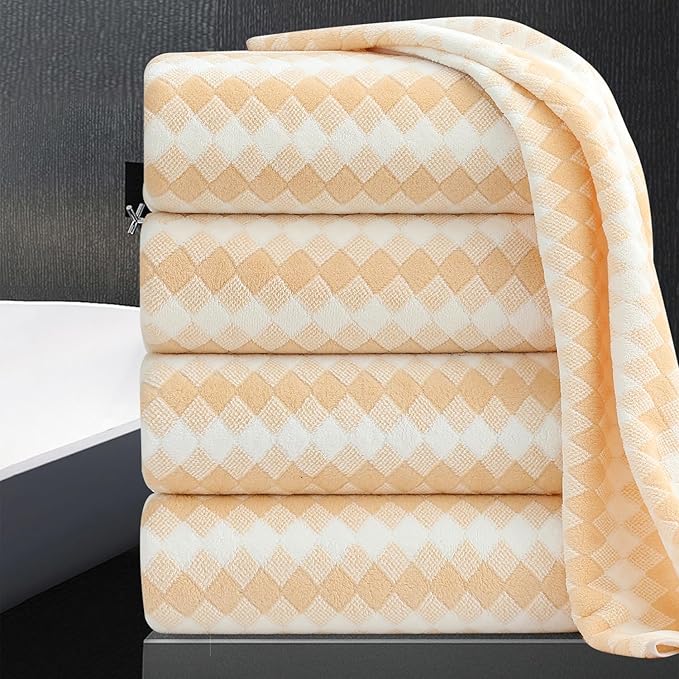 4 Piece Extra Large Bath Towel Set Oversized Bath Sheet 35"x70" Bathroom Towel