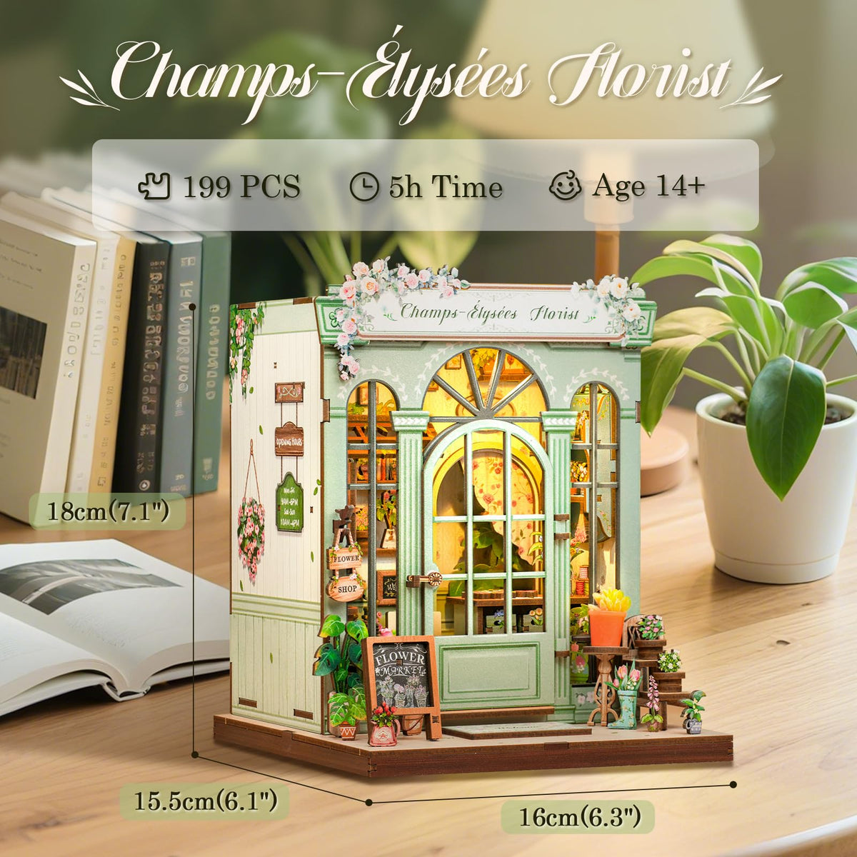 CUTEBEE Book Nook Kit, DIY Miniature House Kits for Adult and Teens, Dollhouse Tiny Booknook Garden House Bookshelf, DIY Craft Gifts for Family and Friends