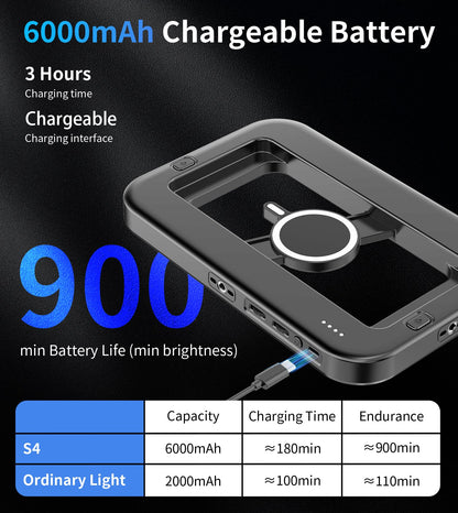 Double-Sided Magnetic Phone Ring Flash with Mini Tripod Stand,448 LED 6000mAh Rechargeable RGB Selfie Light for iPhone,Handheld Stabilizer with Light for Magsafe/Phones/Video Recording/Makeup/Photos