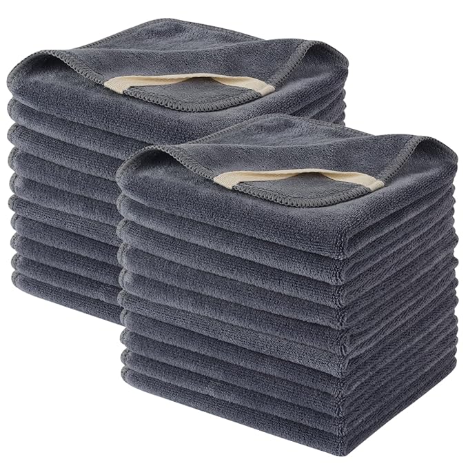 SINLAND Microfiber Facial Cloths Fast Drying Washcloth 12inch x 12inch