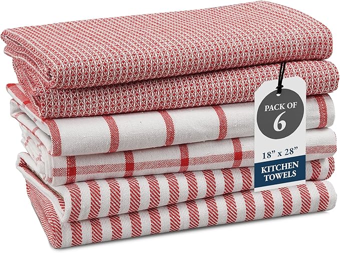 LANE LINEN 100% Cotton Kitchen Towels Set, Quick-Drying Dish Towels, Tea Towels