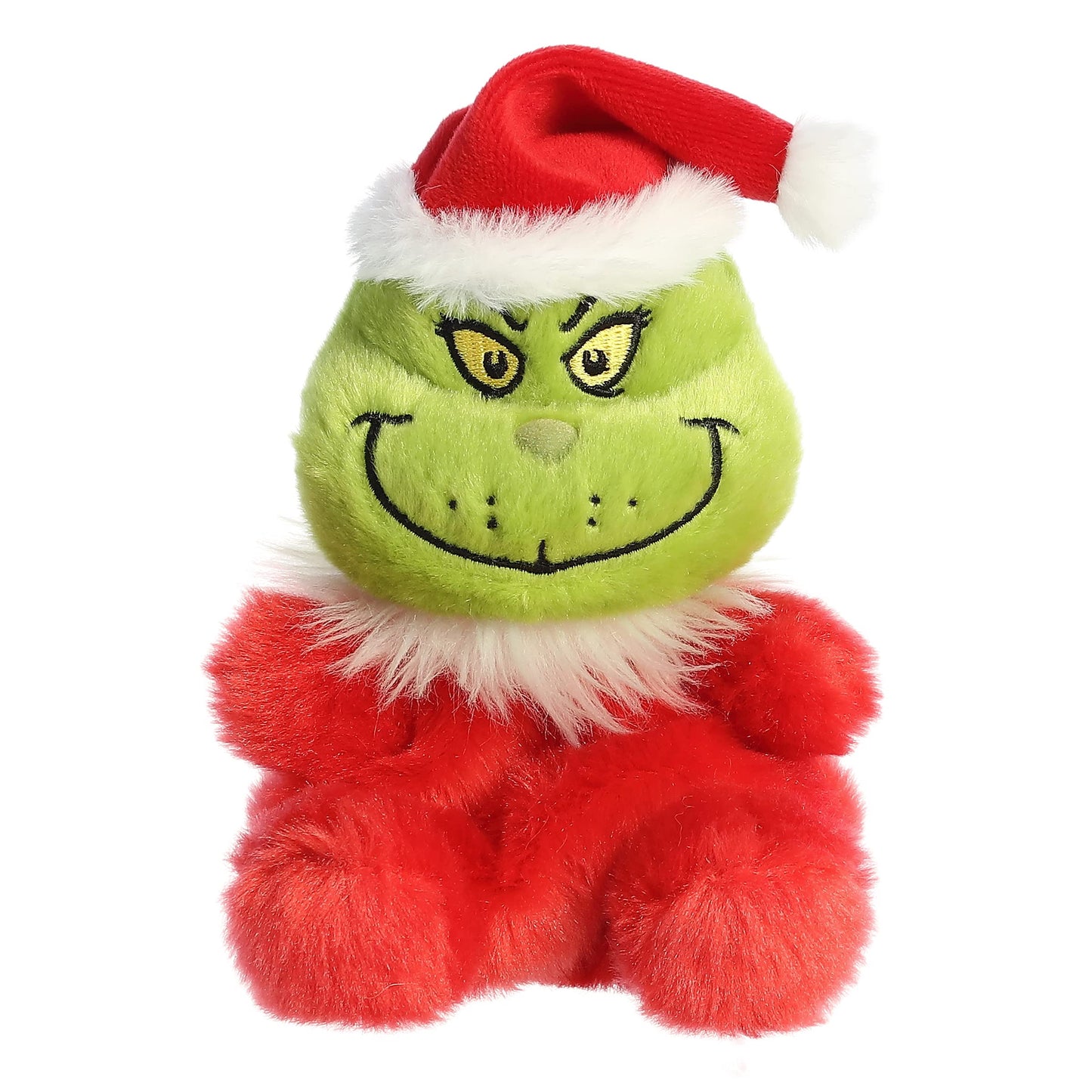 Aurora® Whimsical Dr. Seuss™ Santa Grinch Palm Pals™ Stuffed Animal - Officially Licensed Plush for Imaginative Play - Perfect for Kids and Adults - Red 4.5 Inches