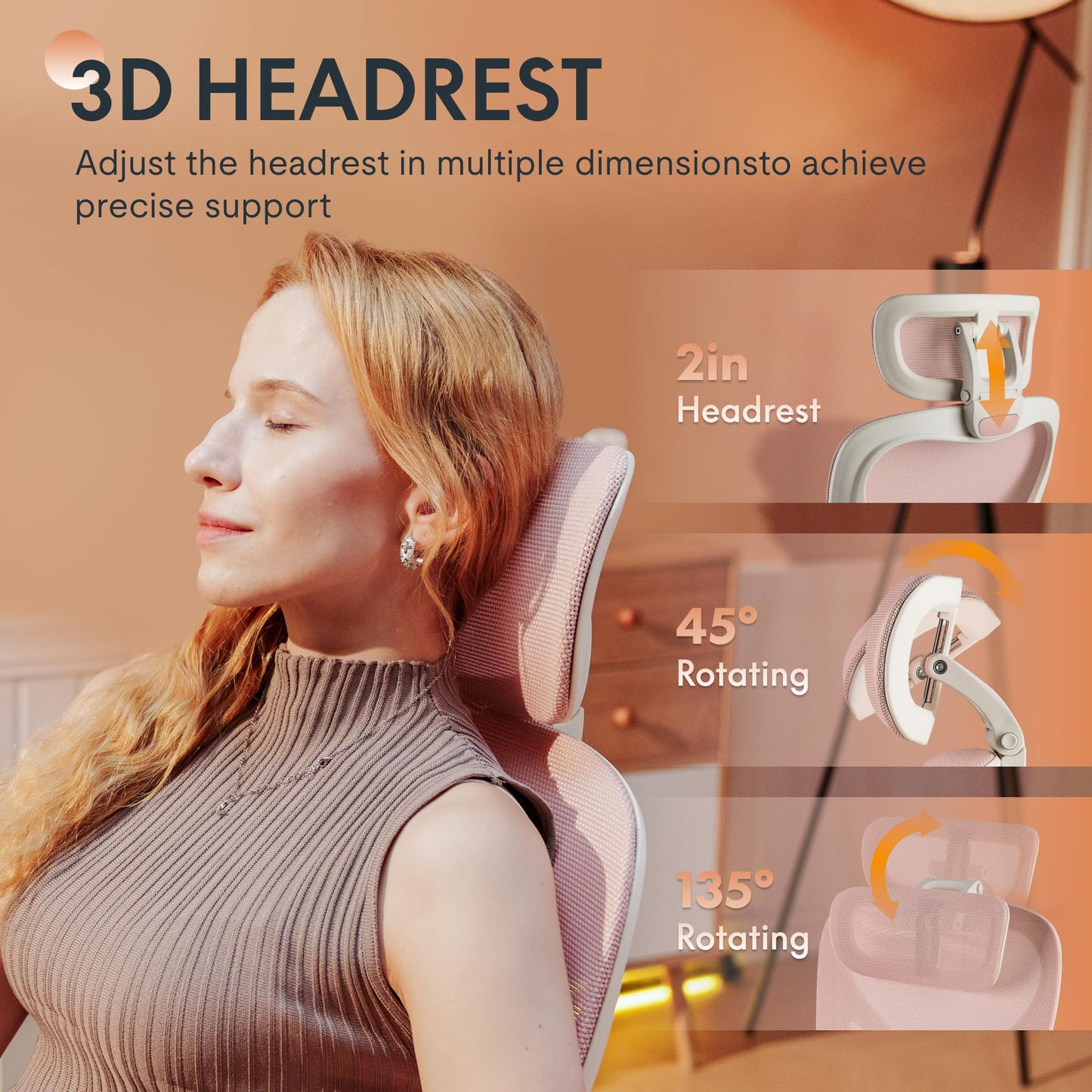 FLEXISPOT Foldex Ergonomic Office Chair, Folding Chair for Small Spaces with Lumbar Support, Flip-up Armrests, 3D Headrest, Desk Chairs with Footrest for Work,Video Game,Gift (Foam Seat, Pink)