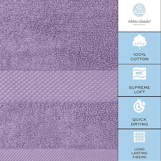White Classic Luxury Lavender Hand Towels