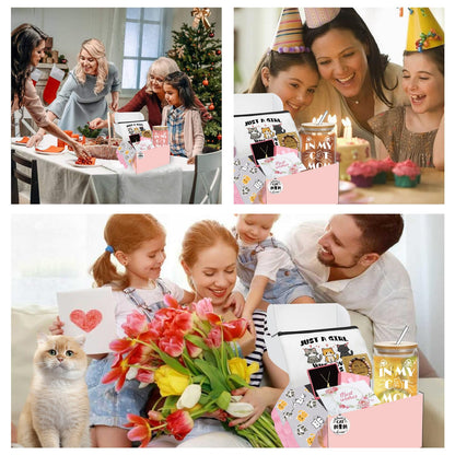emzrivo Cat Lover Gifts for Women, Cats Mom Gifts for Mothers Day Birthday Christmas, Cat Gift for Women Crazy Cats Lady Essentials(White)