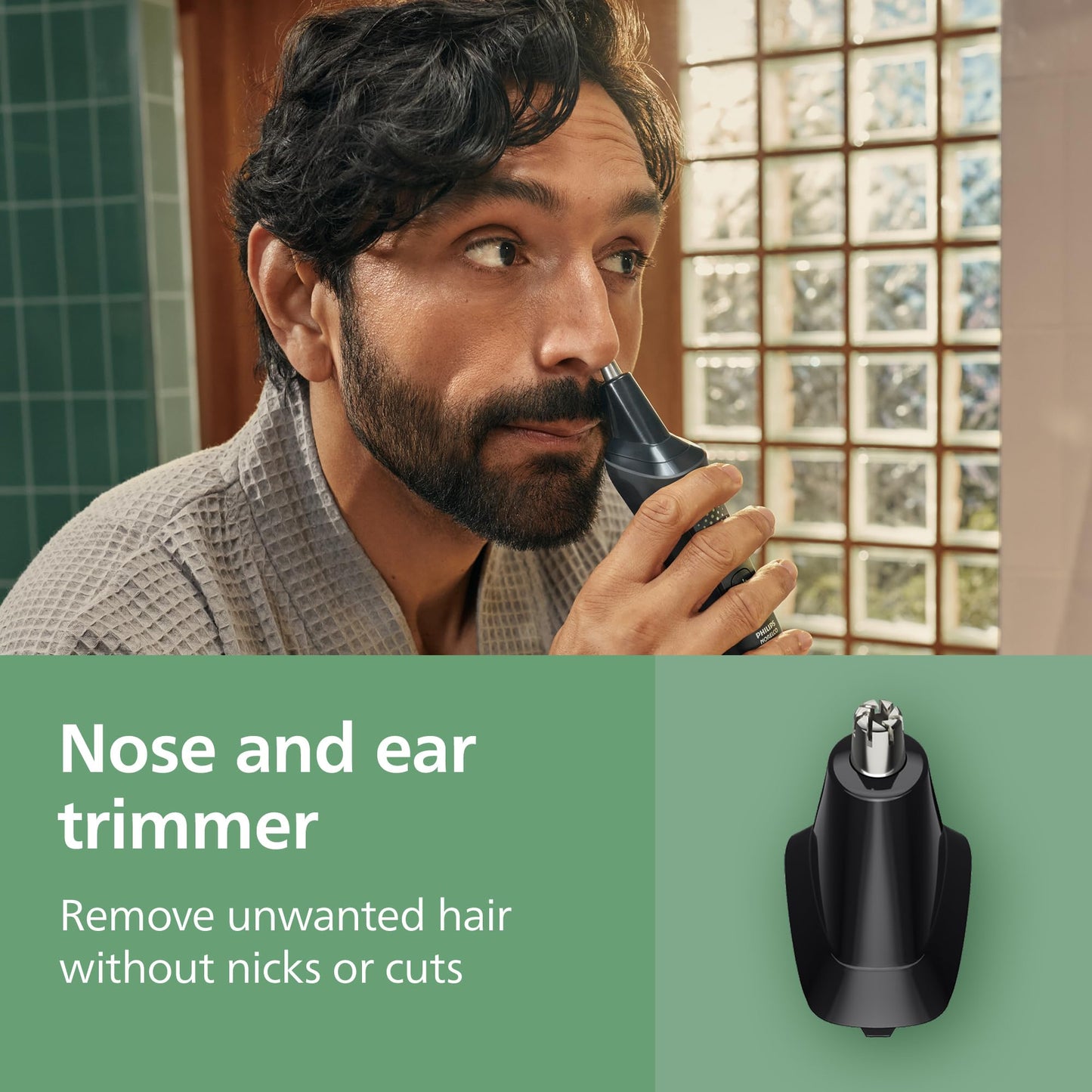 Norelco Philips Multigroom 3000 Series, All-in-One Trimmer, Beard Trimmer and Hair Clipper, 15-Piece Men's Grooming Kit for Head, Beard, Face, Nose, Ears, No Blade Oil Needed, Soft Pouch, MG3770/40