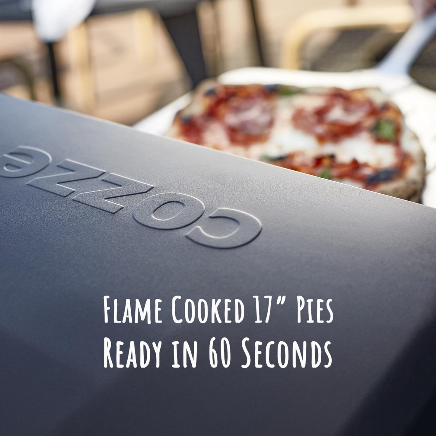 Cozze 17" Gas Pizza Oven with Rotating Pizza Stone for Easy Restaurant-Style Pizza at Home – Triple Burner, Built-In Thermometer, Fast 15-Min Preheat, Portable Outdoor Pizza Oven