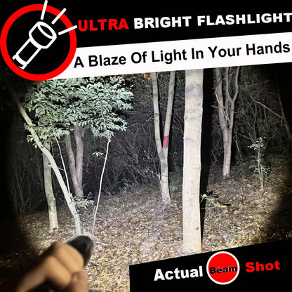 HinsGEAR 1 Mode Flashlights 4 Pack, Bright Zoomable LED Tactical Flashlight High Lumens, Water Resistant Portable Pocket Flash Light for Emergency, Camping Essentials, Gift - SL2000