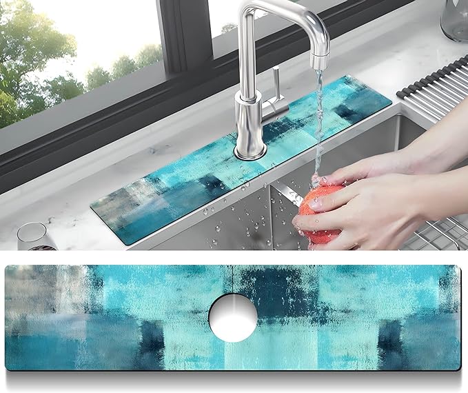 Kitchen Sink Splash Guard Faucet Mat Super Absorbent Fast Drying Mat Sink