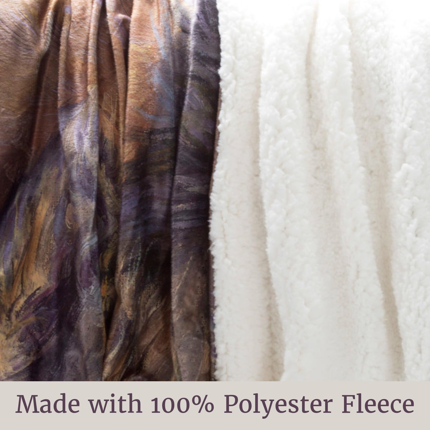 Sherpa Fleece Throw Blanket - Wolf Print Pattern, Lightweight Hypoallergenic Bed or Couch Soft Cozy Plush Blanket for Adults and Kids by Lavish Home
