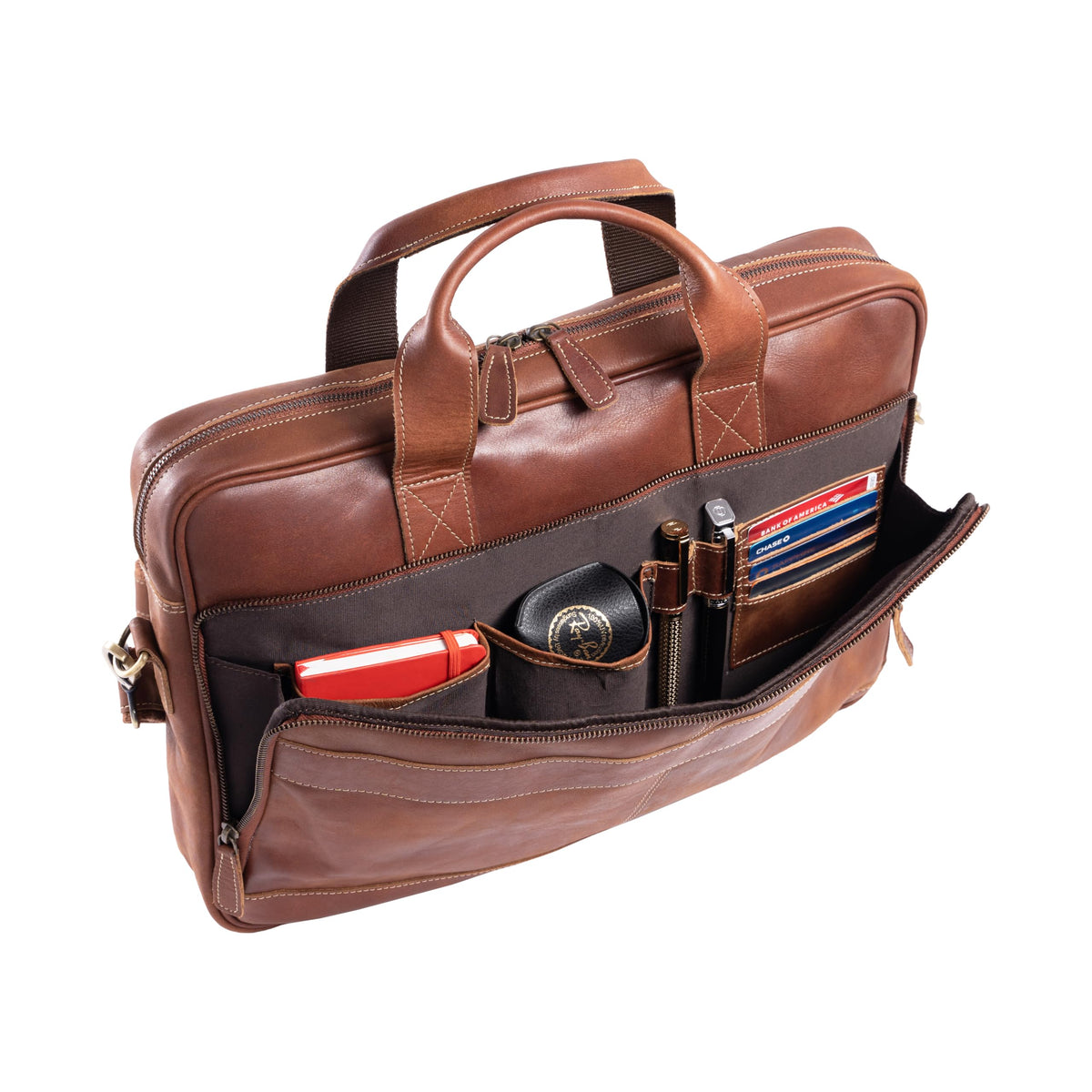 KomalC Leather briefcase 16 inch Laptop Messenger Bag for Men and Women Best Office Satchel Bag