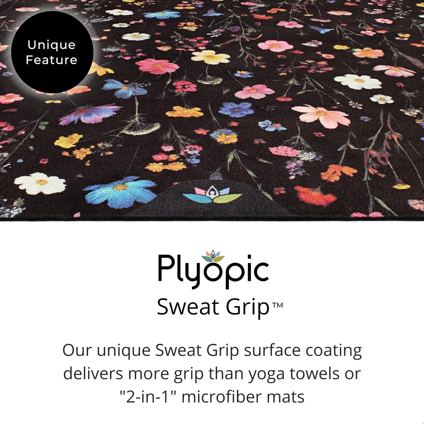 Plyopic. All In One Yoga Mat | Luxury Sweat-Grip Mat/Towel Combo | Ideal for Yoga, Hot Yoga, Bikram, Pilates, Workout & Exercise | Eco-Friendly Natural Rubber