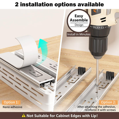 Pull Out Spice Rack Organizer for Cabinet, 3 Packs Slide Out Spice Racks Organizer, Spice Cabinet Organizers, Cabinet Size Need:12'' Highx11'' Deepx5'' Wide,Each Tier Hold 10 Spice Jar - 2 Tier, Black