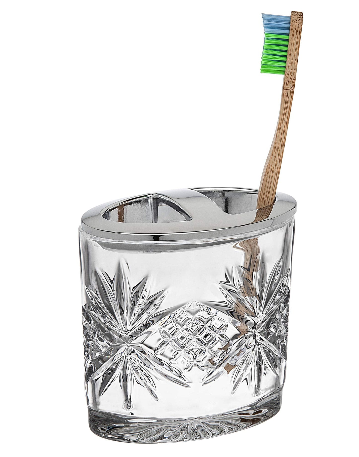 Godinger Crystal Toothbrush Holder, Decorative Countertop Organizer, Bathroom Accessory, Dublin Collection, Decorative Countertop Organizer