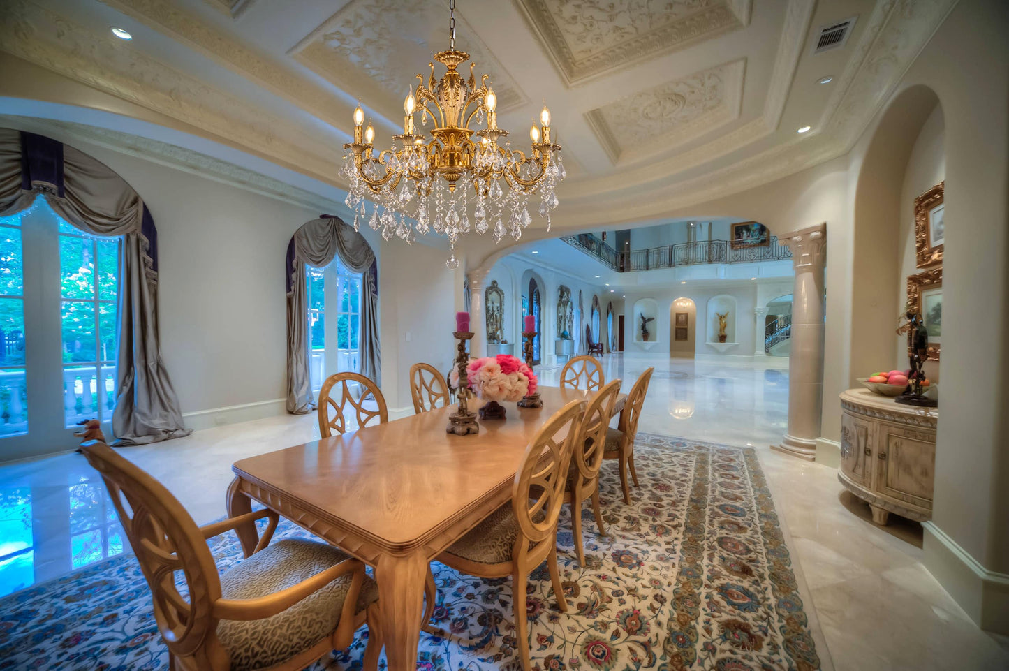 TOCHIC Crystal Chandelier 8 Light Classic Traditional Maria Theresa Chandeliers Large Luxury High Ceiling Pendant Light Fixture for Dining Living Room Bedroom Foyer Staircase Entryway Hallway, Brass