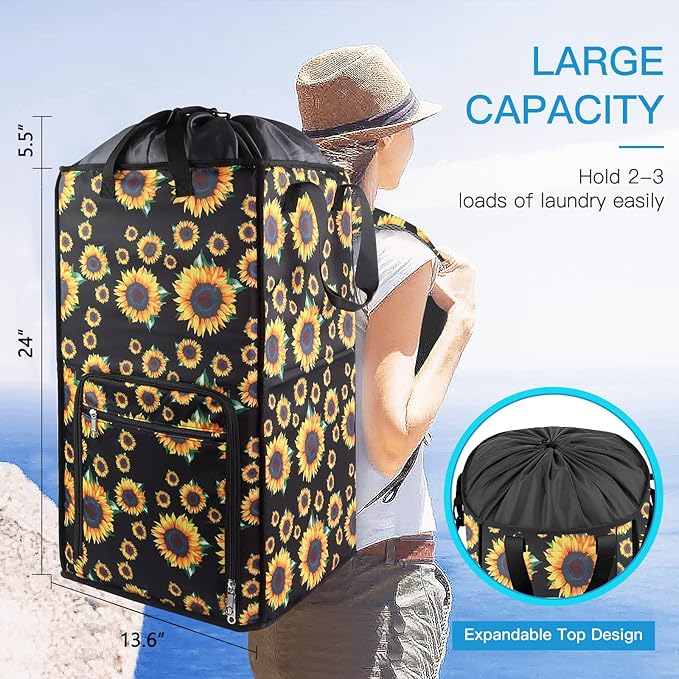 Bukere Laundry Hamper, Extra Large 2 in 1 Laundry Backpack Bag