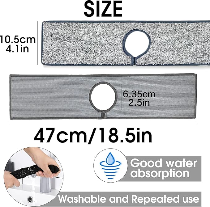 Bimkole 2 PCS Faucet Absorbent Mat, Kitchen Faucet Sink Splash Guard Wraparound