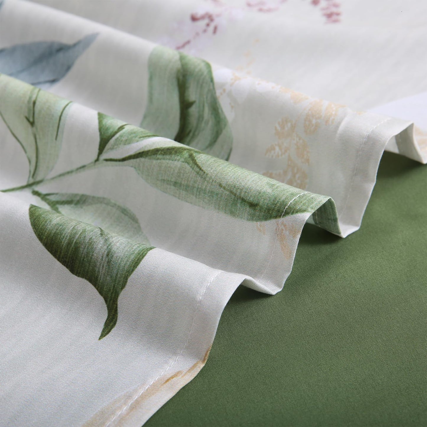 LONAVA Botaincal King Size 6 Pcs Sheet Set, Breathable Microfiber Deep Pocket Forest Green Fitted Sheets, Comfy & Breathable Patterned Flat Sheets,4 Gentle Soft Pillowcases, Lavender