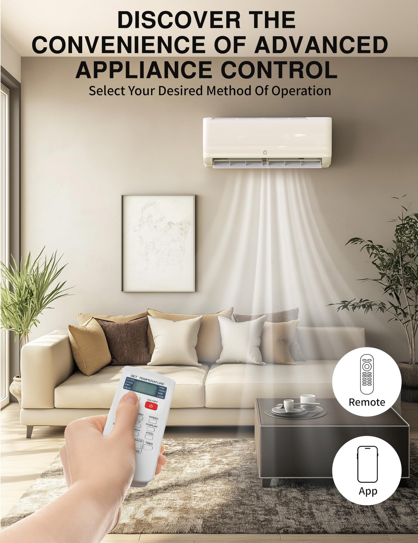 24000 Btu Mini Split AC Heating System, Wifi Enabled Mini Split Air Conditioner with 21 SEER2 Inverter, Heat Pump, 208-230V for Rooms Up to 1500 Sq. Ft, White