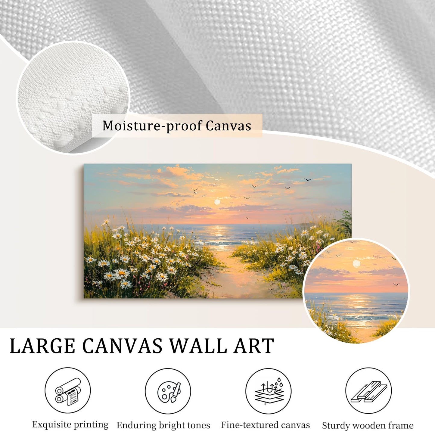 SLYCAY Oversized Large Meditation Zen Stone Canvas Wall Art, Yellow Candle Spa Wall Decor Minimalist Neutral Calming Prints Yoga Room Bathroom Bedroom Office Living Room 29"X58"