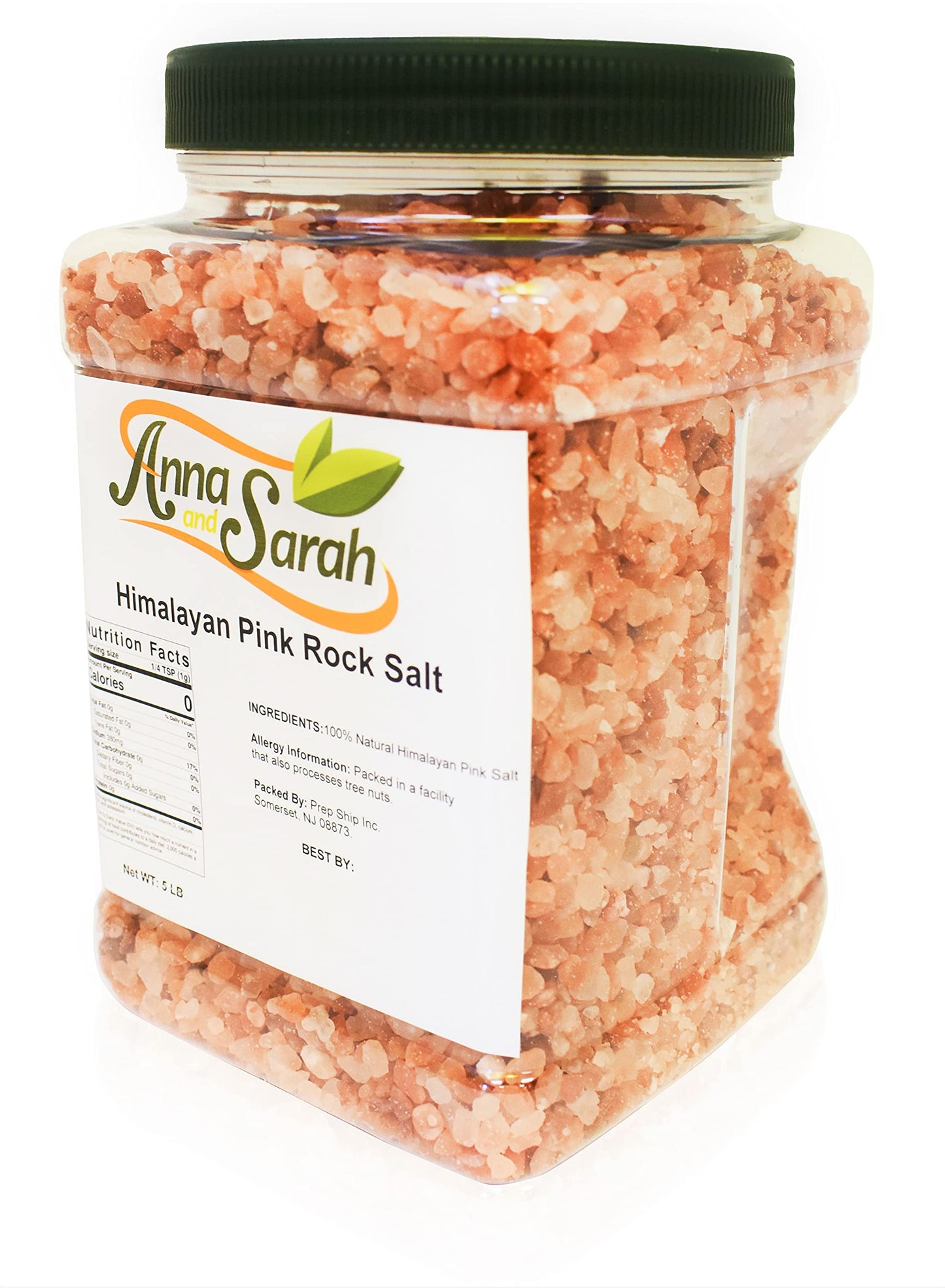 Anna and Sarah Himalayan Pink Rock Salt in Jar, 5 Lbs