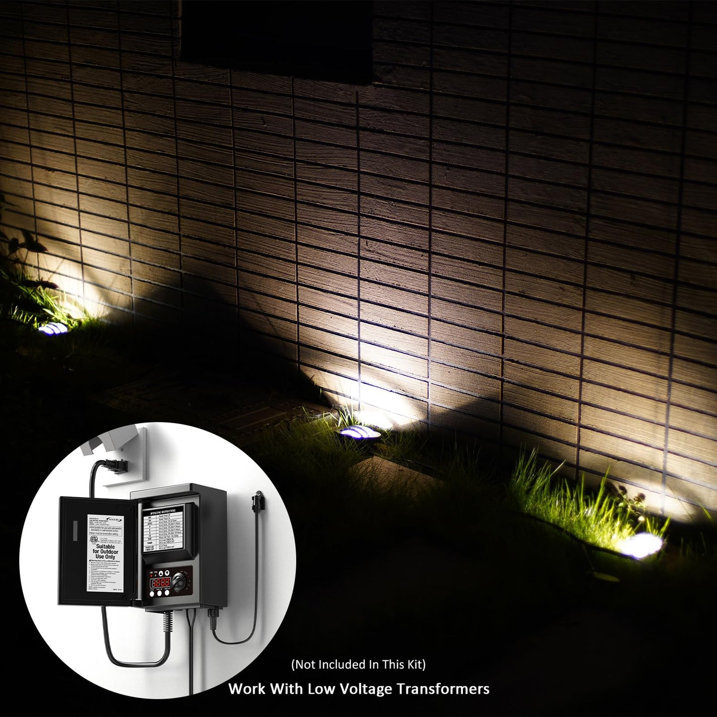 LL LIGHTING LIVING 2PK 12V Low Voltage In Ground Lights, 4W LED Well Lights 200LM 2800K Warm White Weatherproof Sealed Heavy-Duty Metal Housing Landscape Up Light with Connector