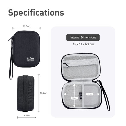 Gadget Organizer Case for Travel Routers GL-AXT1800/ GL-MT1300/ GL-SFT1200/ GL-E750, Chargers, Cables & Accessories, Sturdy & Durable Pouch, Hand-carry EVA bag, Anti-shock, Water Resistant (Black)