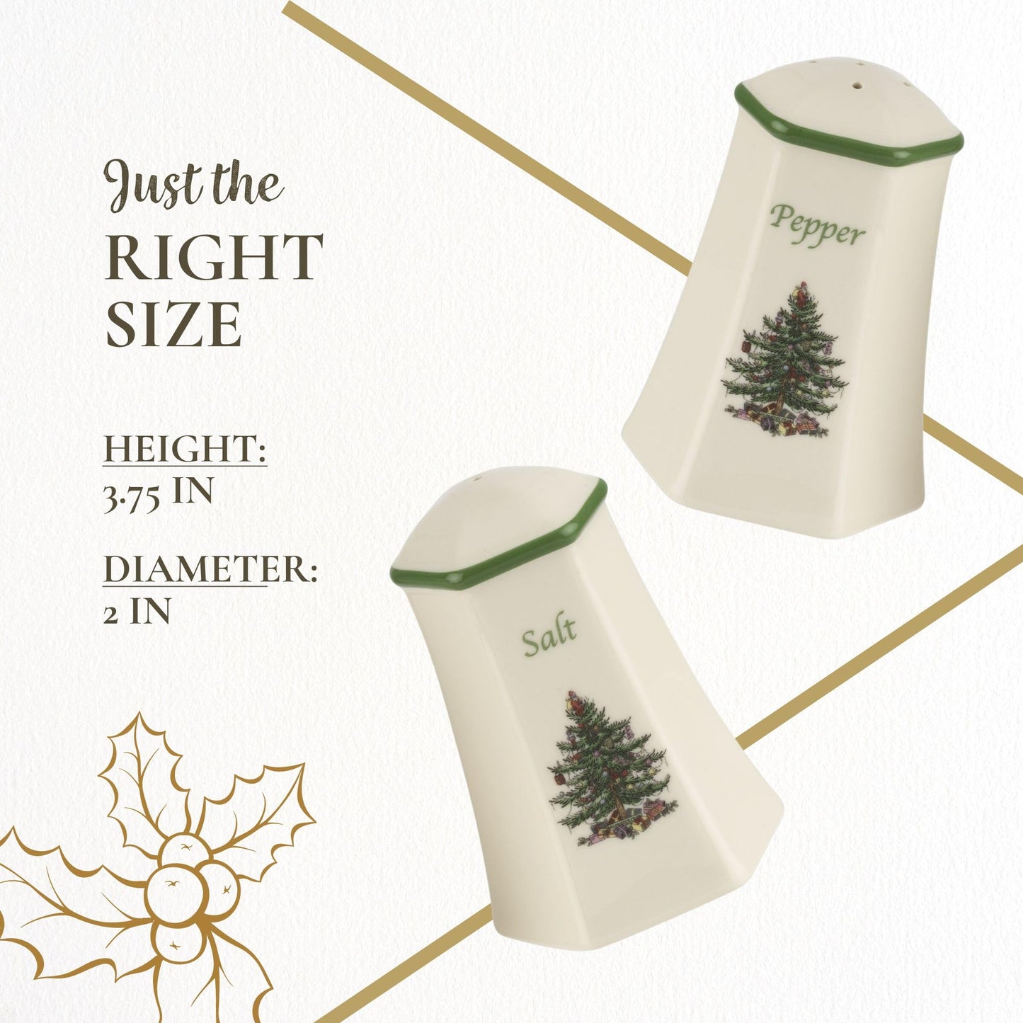 Spode Hexagonal Salt & Pepper Set