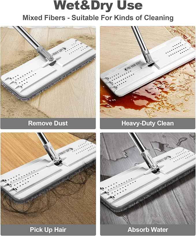 JOYMOOP Mop and Bucket with Wringer Set, Hands Free Flat Floor Mop and Bucket