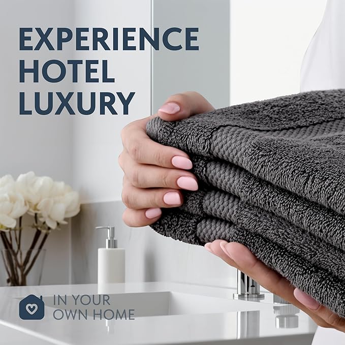 White Classic Luxury Charcoal Hand Towels