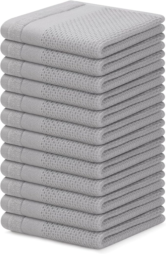 Homaxy 100% Cotton Dish Cloths, 12 Pack